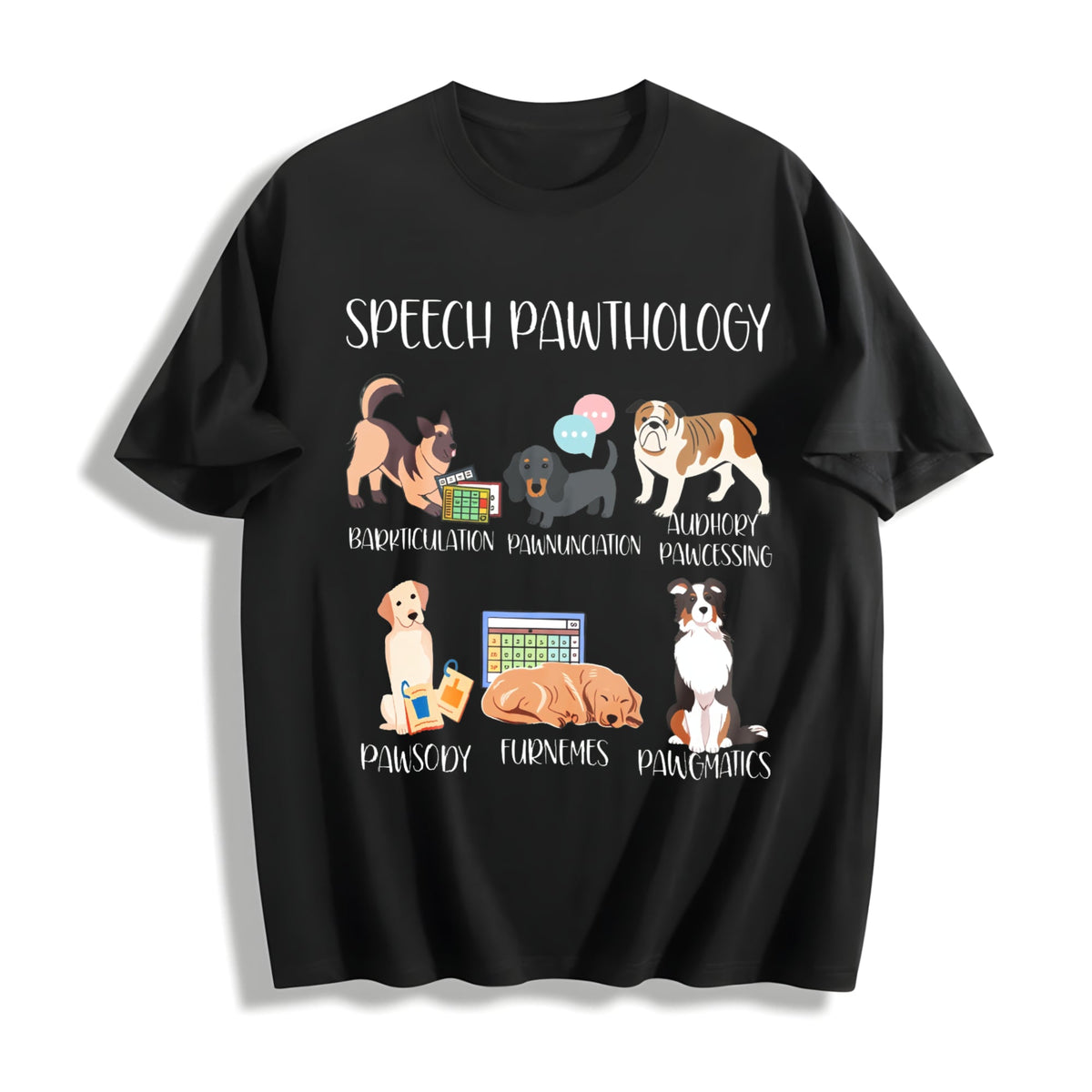 Speech Pathology Funny Dogs Cotton T-Shirt product image 1