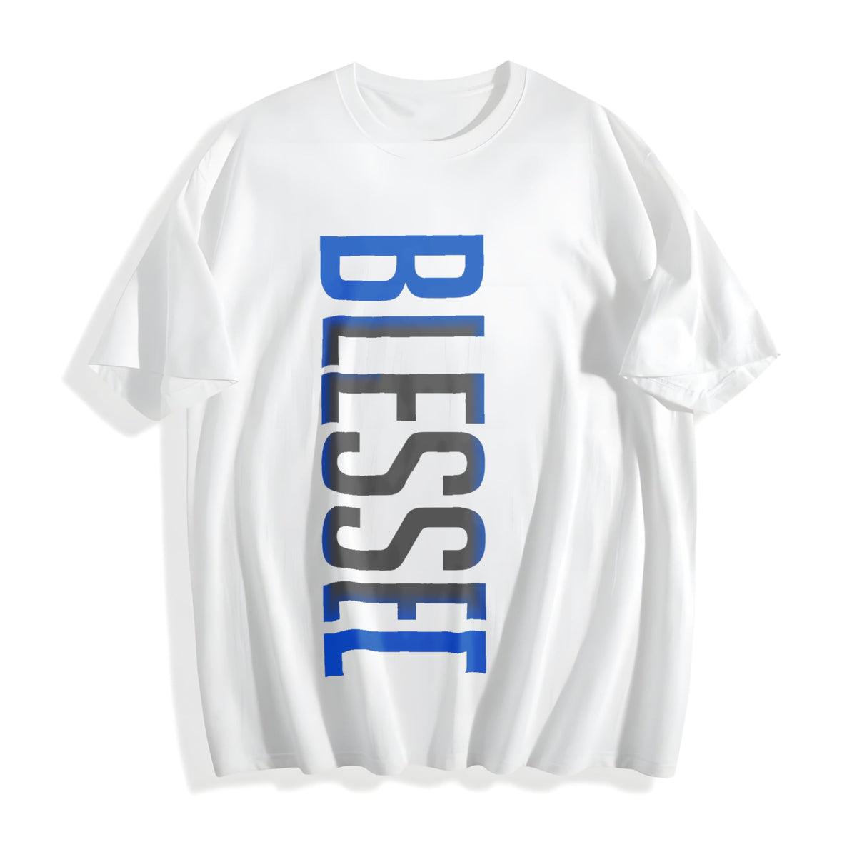 Blessed Blue Lettering Cotton T-Shirt product image 2