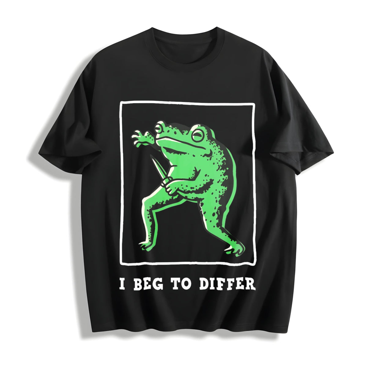 I Disagree Batik With Green Frog Cotton T-Shirt product image 1