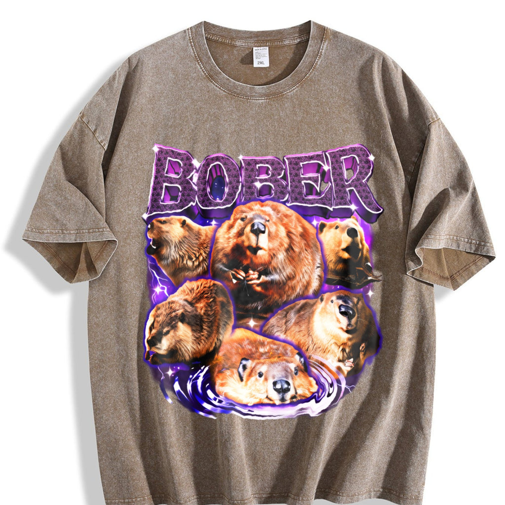 Bober Meme Vintage Washed T-Shirt product image 3