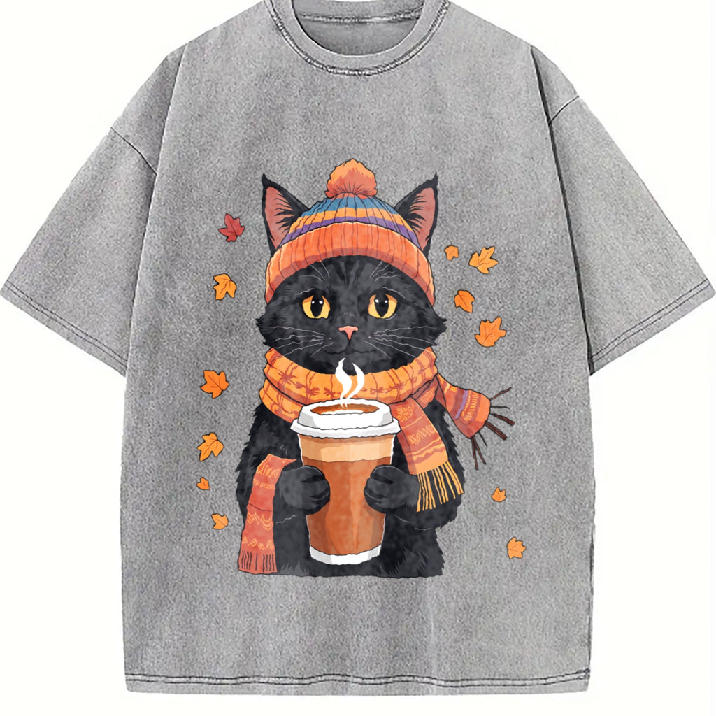 Winter Autumn And Atmosphere Black Cat Holding Vintage product image 5
