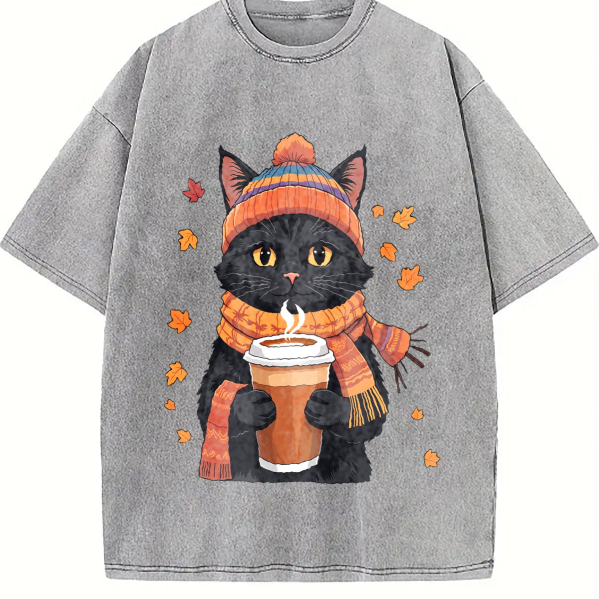 Winter Autumn And Atmosphere Black Cat Holding Vintage product image 5