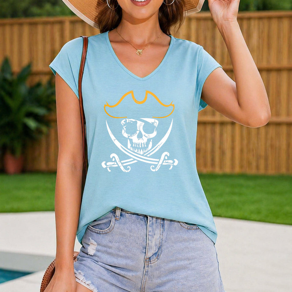 Pirate - Skull & Crossbones Women's V-Neck Tank Top