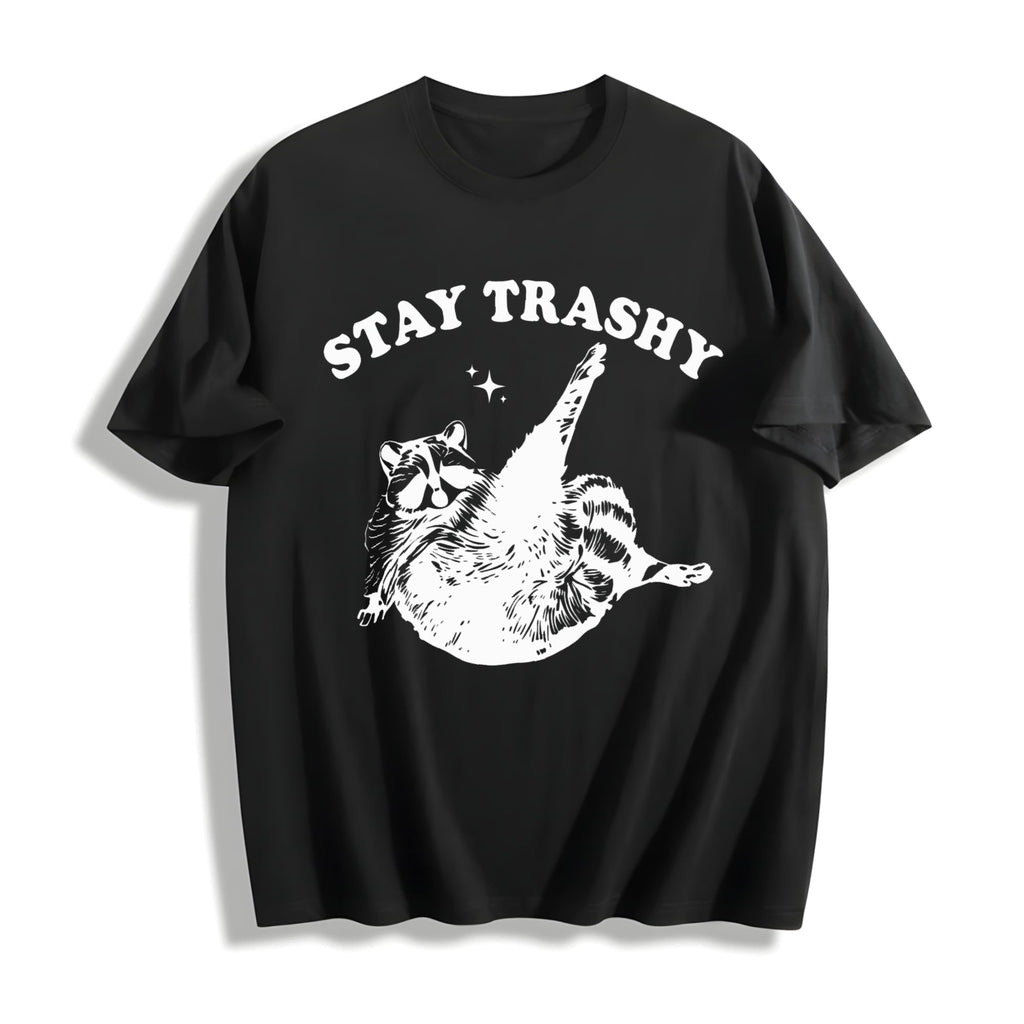 Stay Trashy Raccoon Cotton T-Shirt product image 1