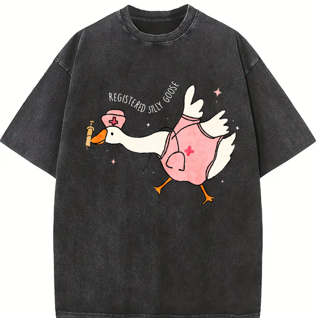 Registered Nurse Silly Goose Vintage Washed T-Shirt product image 2