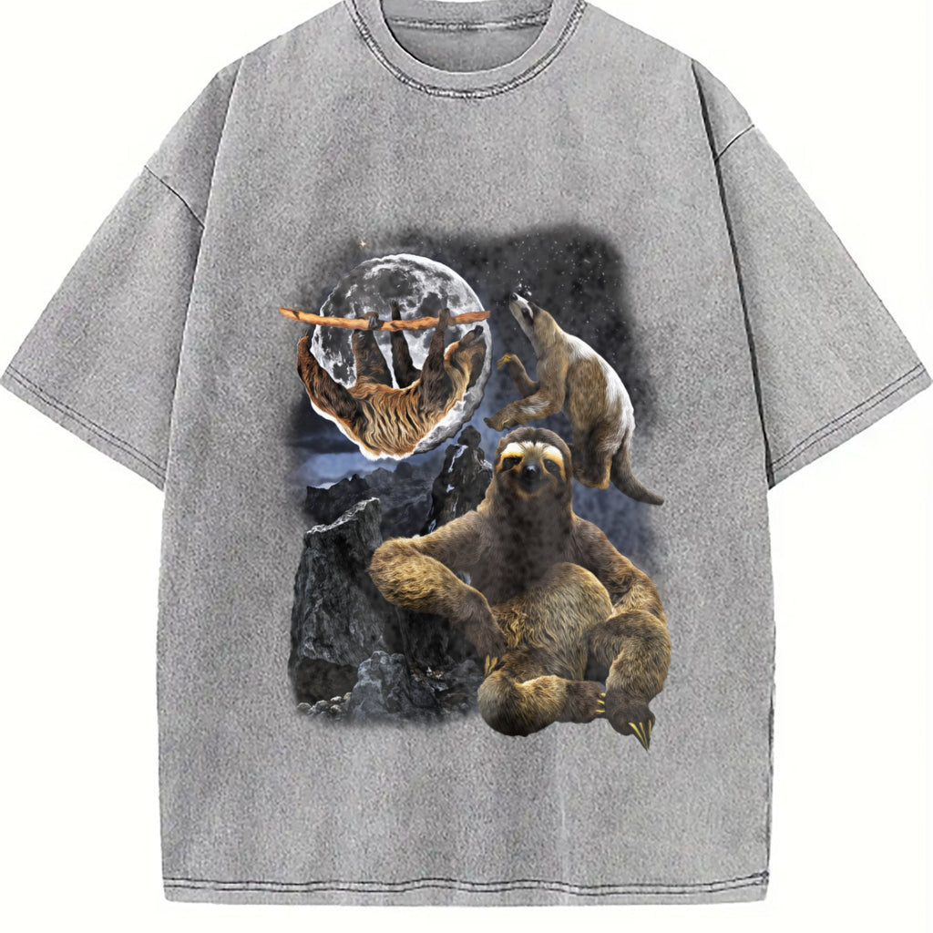 Three Sloths 90s Vintage Washed T-Shirt product image 5
