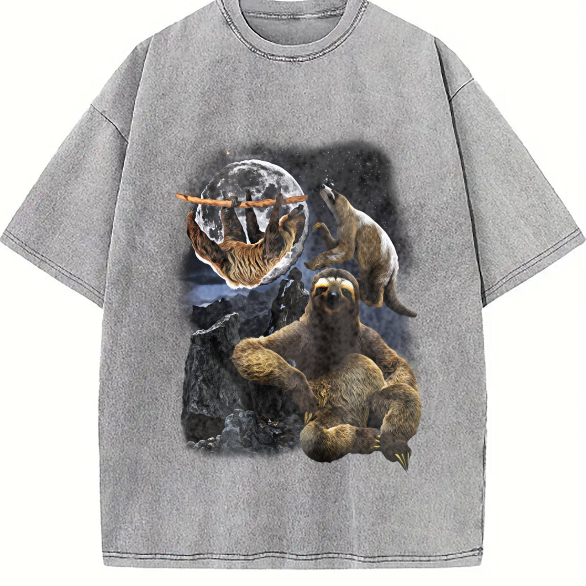 Three Sloths 90s Vintage Washed T-Shirt product image 5