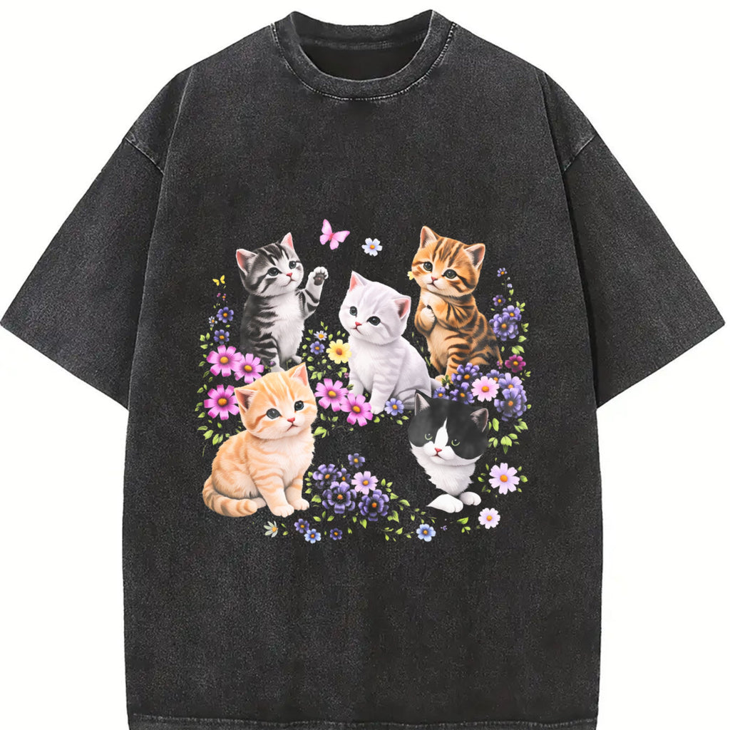 Cute Kitten Vintage Washed T-Shirt product image 2