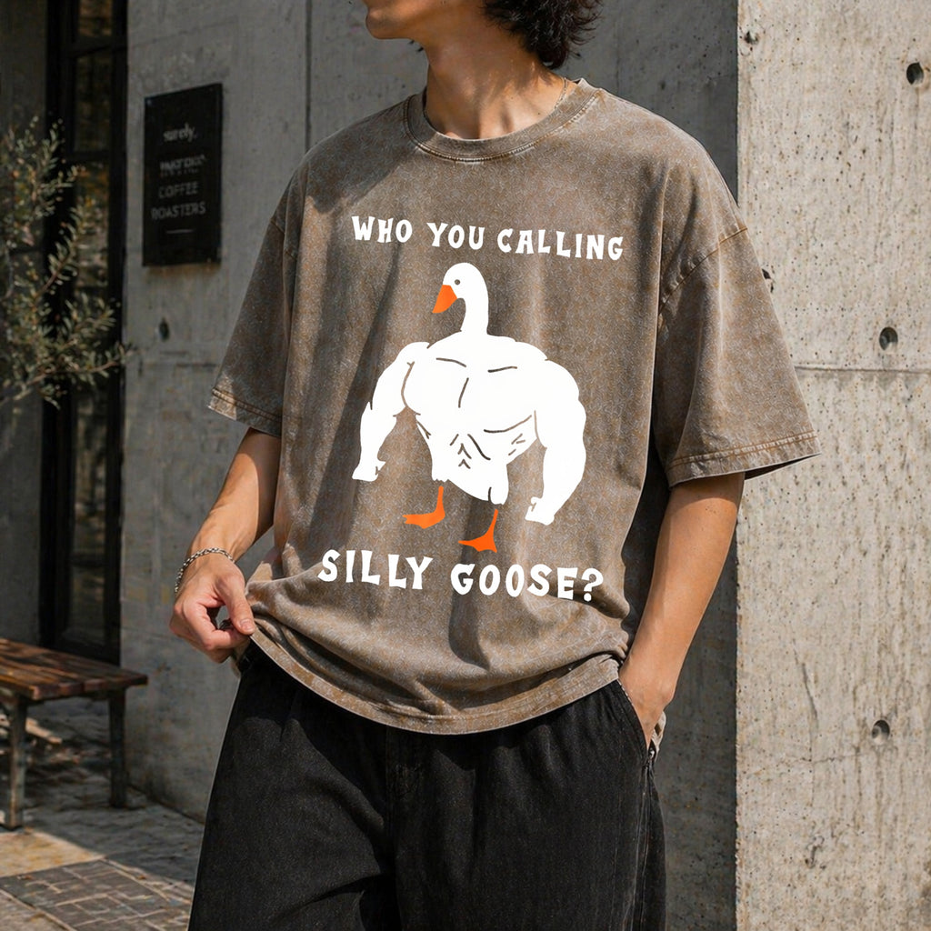 Silly Goose Funny Gym Meme Vintage Washed T-Shirt product image 3