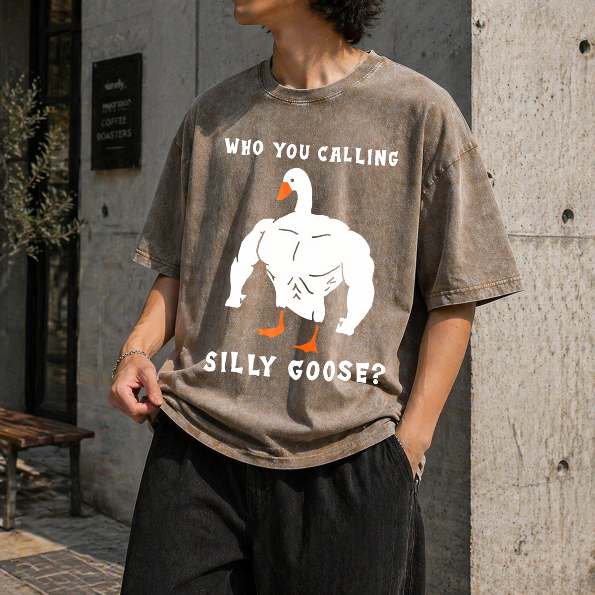 Silly Goose Funny Gym Meme Vintage Washed T-Shirt product image 3