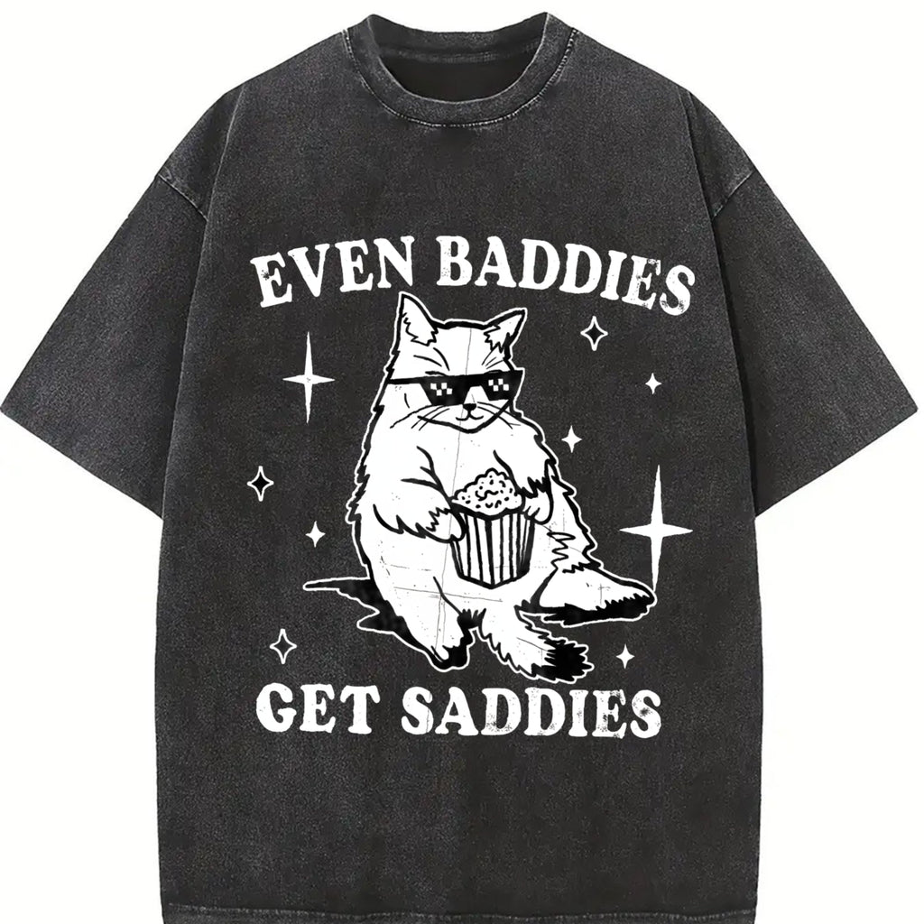 Even Baddies Get Saddies Vintage Washed T-Shirt product image 2