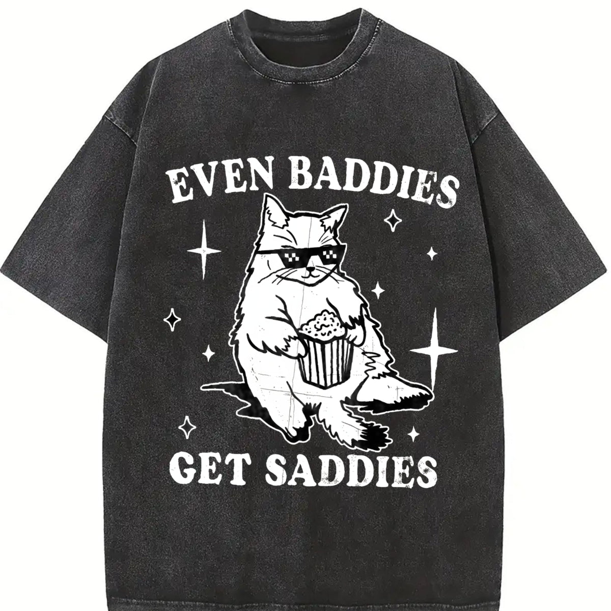 Even Baddies Get Saddies Vintage Washed T-Shirt product image 2