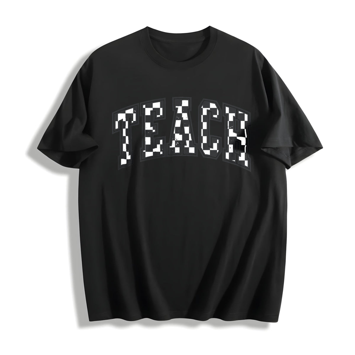 Checkered Teacher Cotton T-Shirt product image 1
