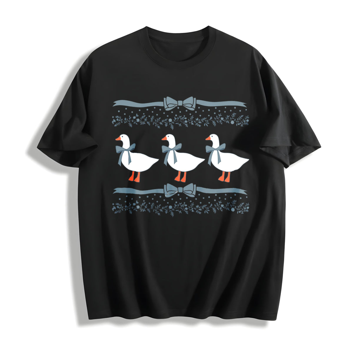 1980s Blue Ribbon Goose With Hearts Ugly Cotton T-Shirt product image 1