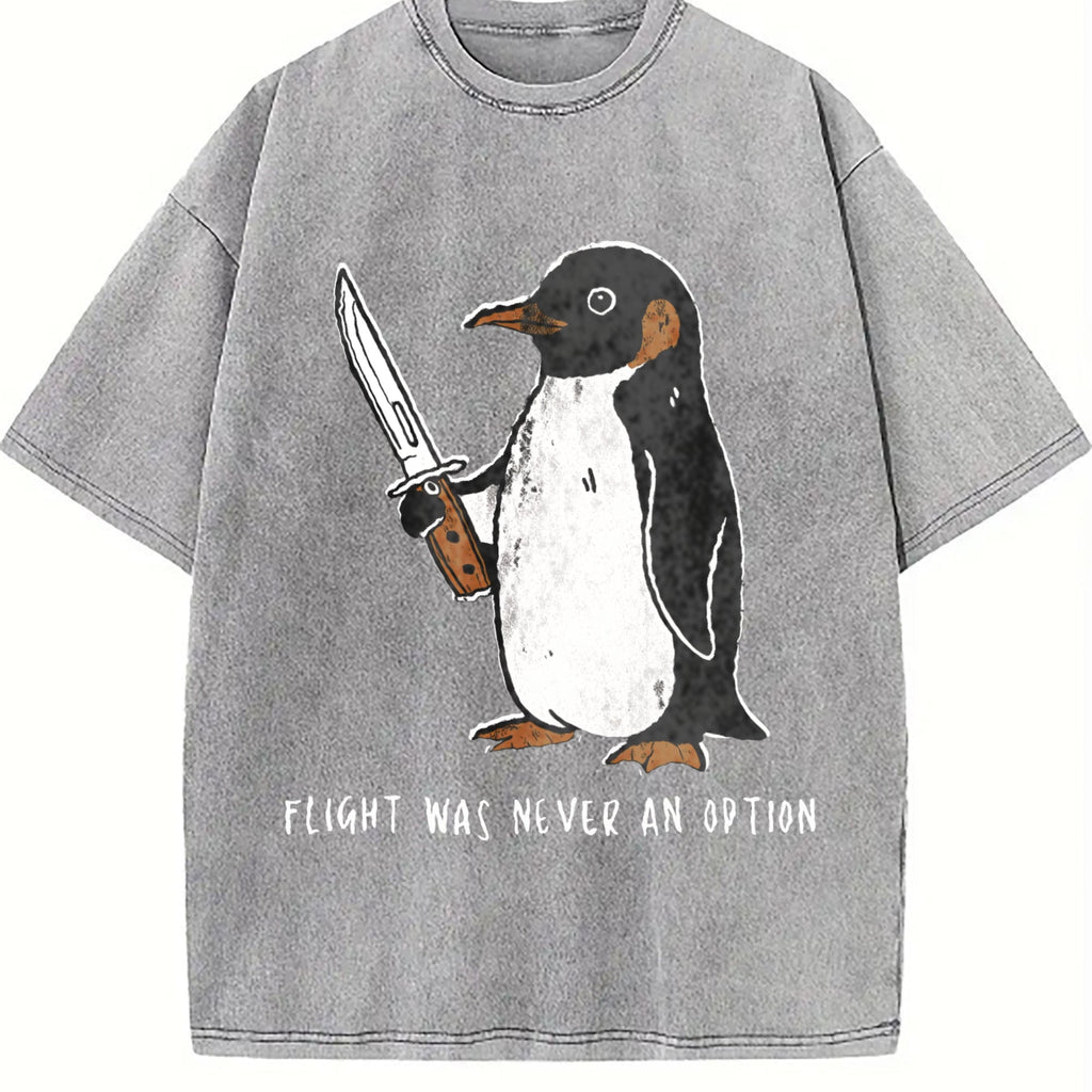 Funny Penguin Vintage Washed T-Shirt product image 5