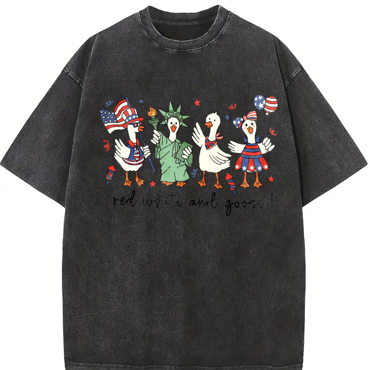 Patriotic Goose Vintage Washed T-Shirt product image 2