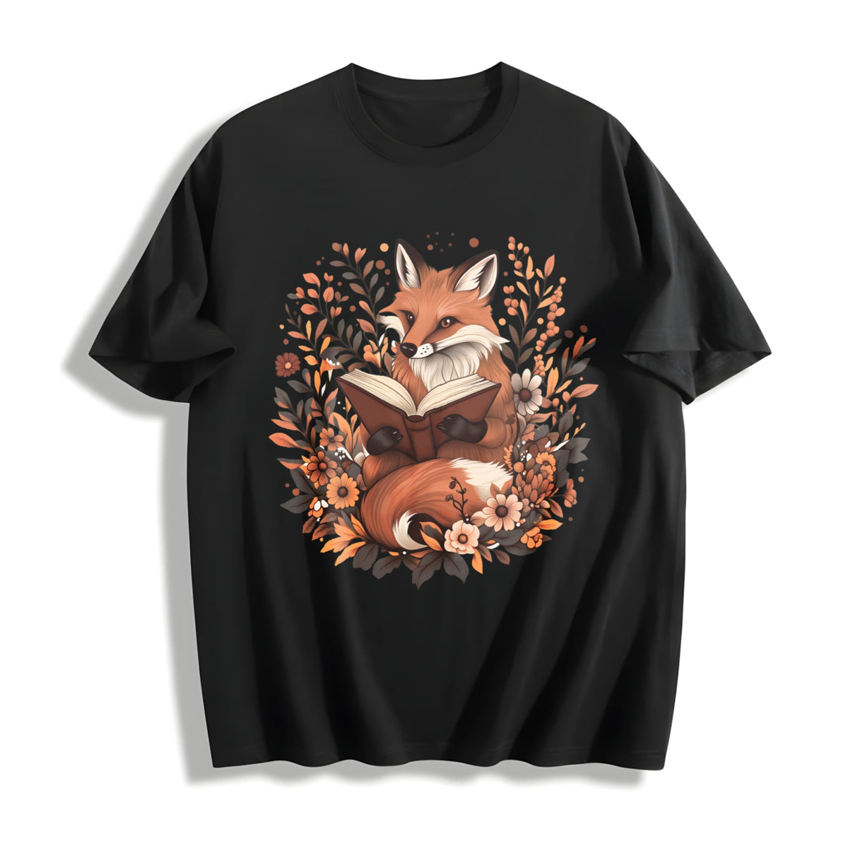 Ladies' Bohemian Floral With A An Fox Cotton T-Shirt product image 1