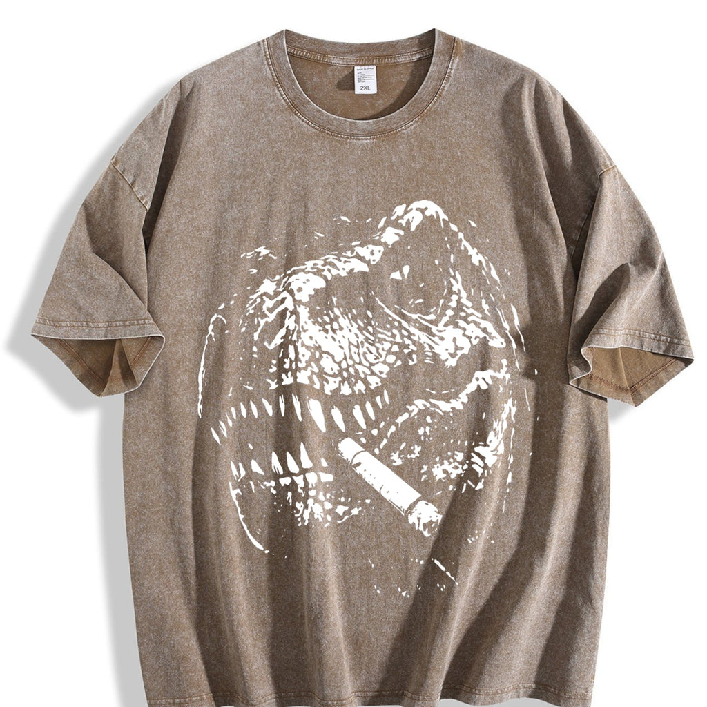T Rex Smoke Y2K 90s Vintage Washed T-Shirt product image 3