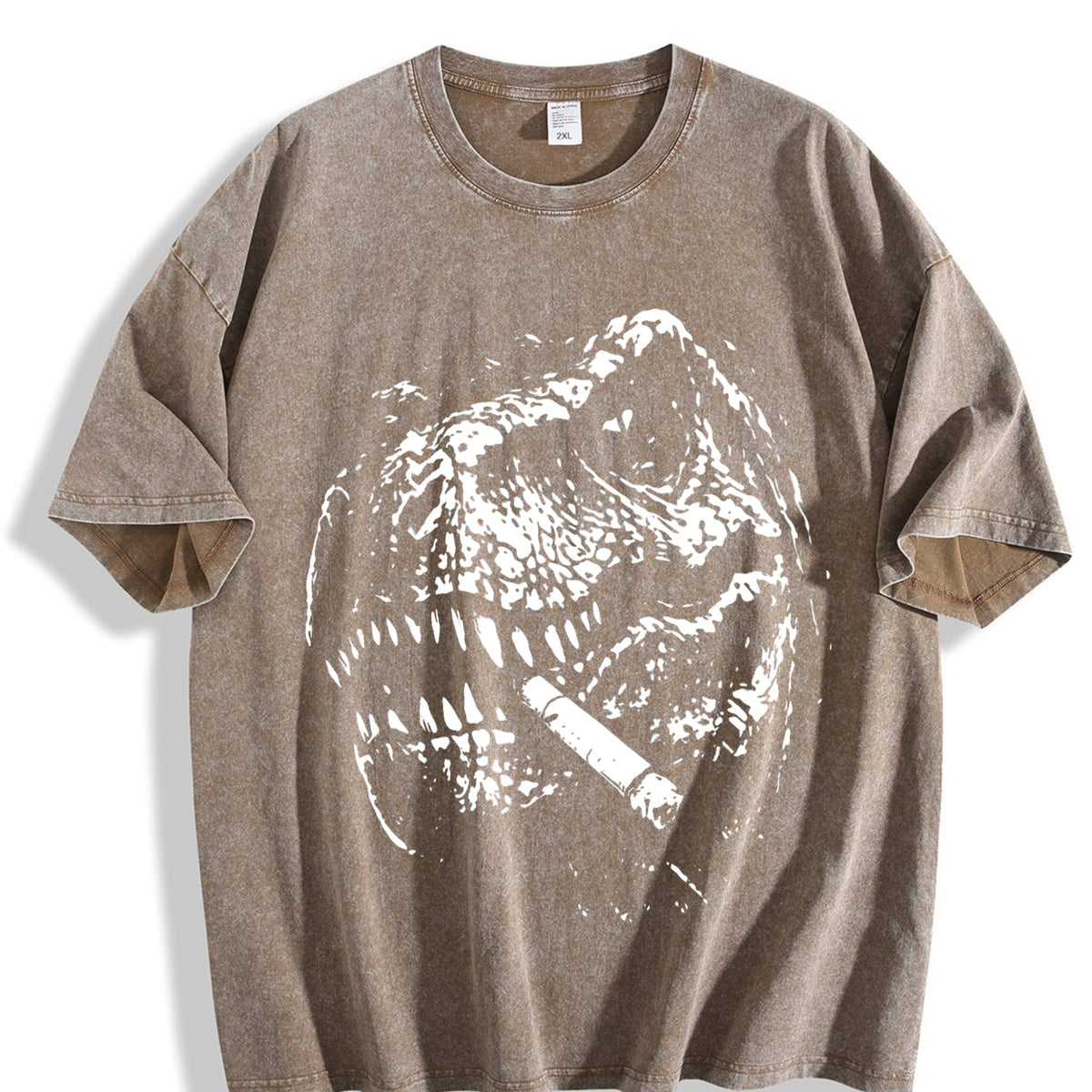T Rex Smoke Y2K 90s Vintage Washed T-Shirt product image 3