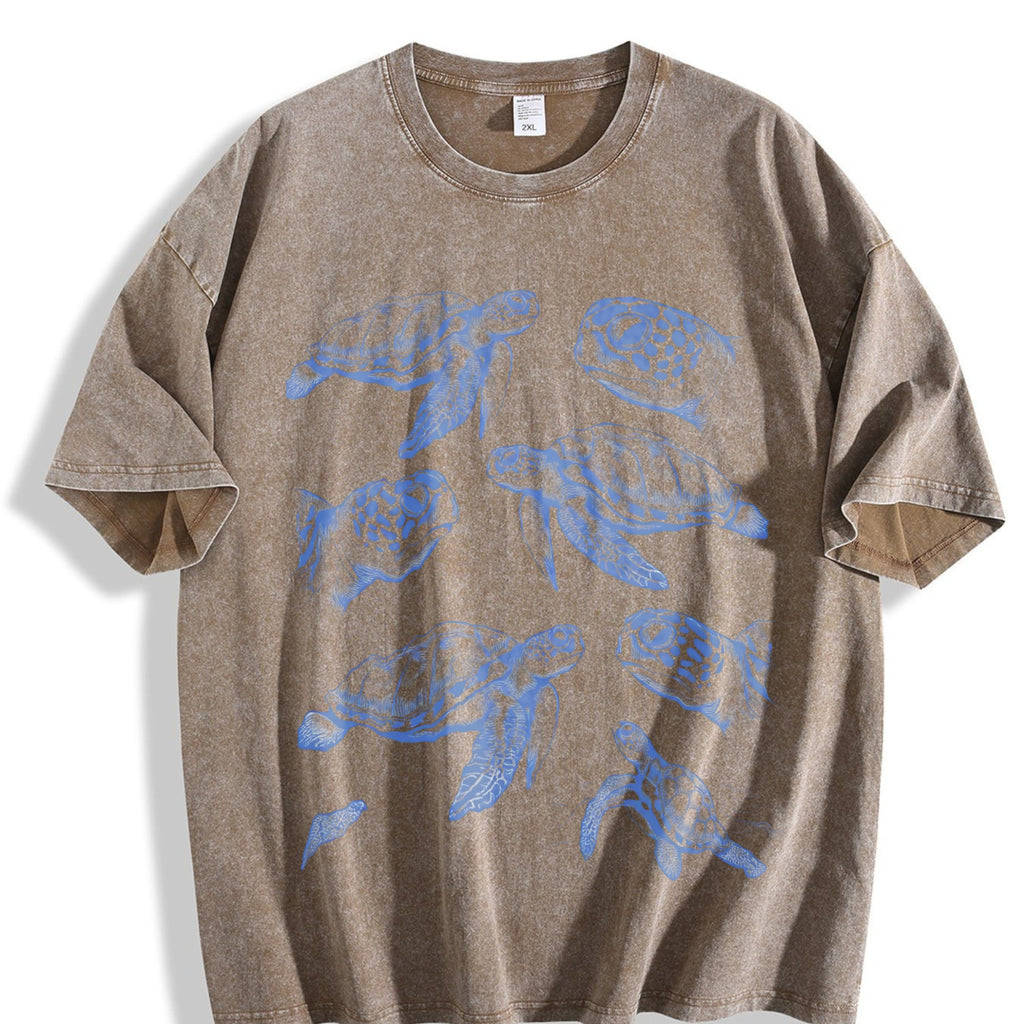 Sea Turtle 90s Tattoo Vintage Washed T-Shirt product image 3