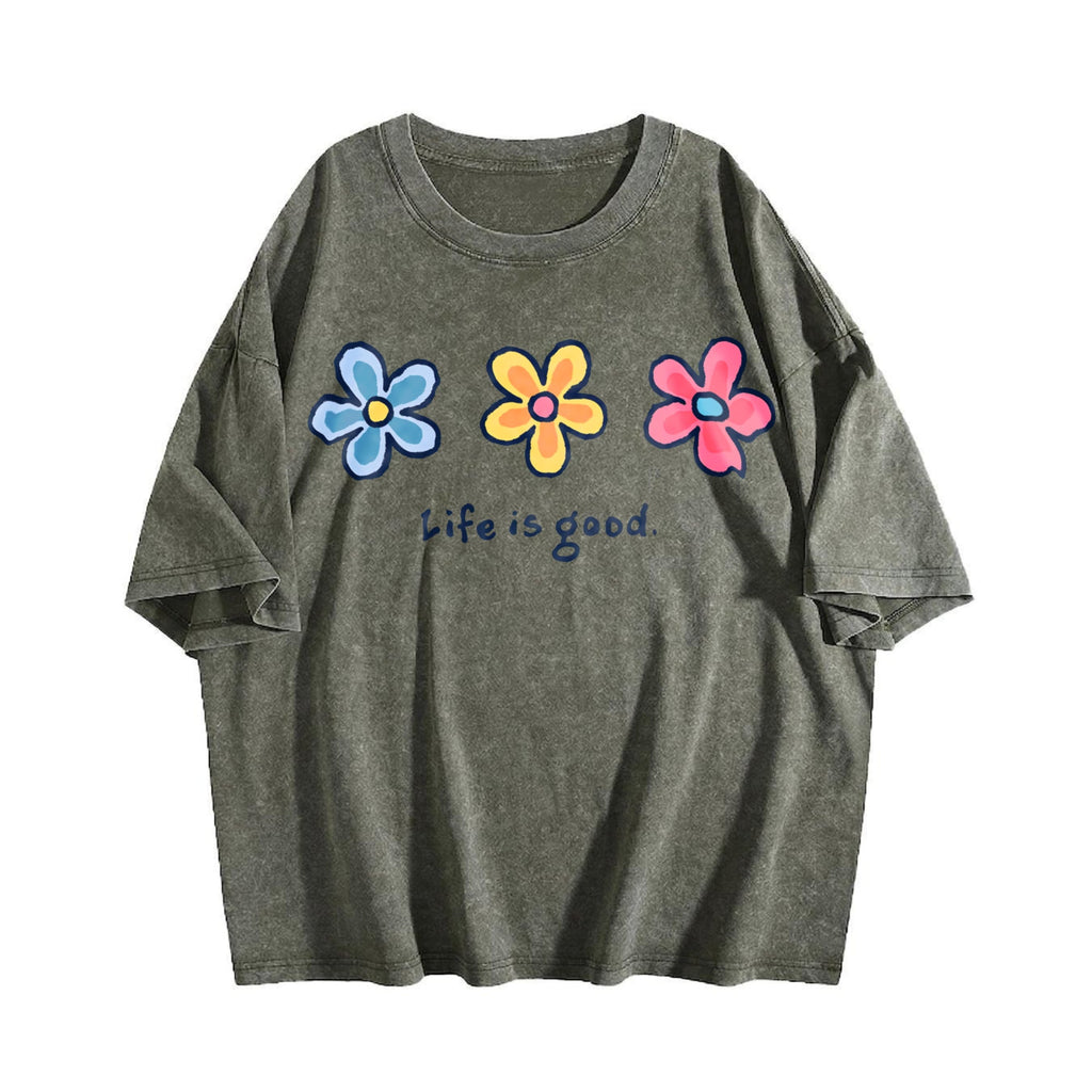 Daisy For Baggy Hip Hop Mother's Day Vintage Washed T-Shirt product image 4