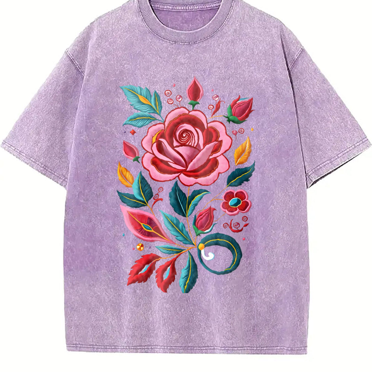 Bohemian Floral - Imitation Vintage Washed T-Shirt product image 6