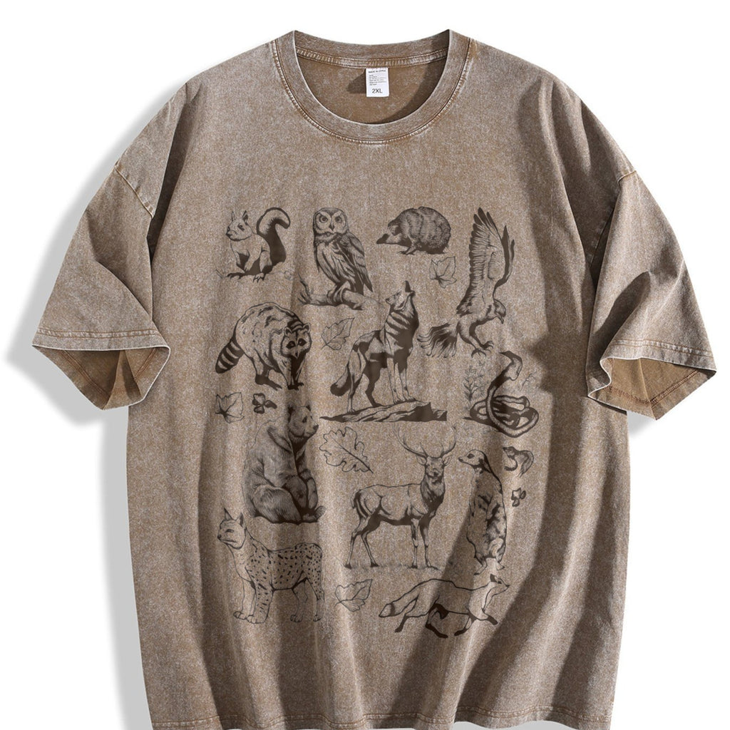 Forest Animals 90s Vintage Washed T-Shirt product image 3