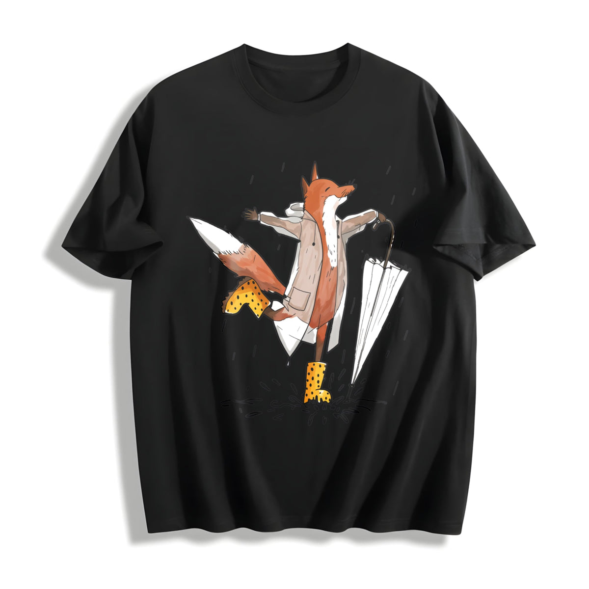 Fox In The Rain Cotton T-Shirt product image 1