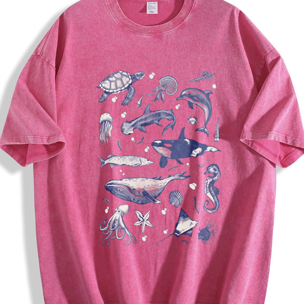 Sea Animal 90s Vintage Washed T-Shirt product image 7
