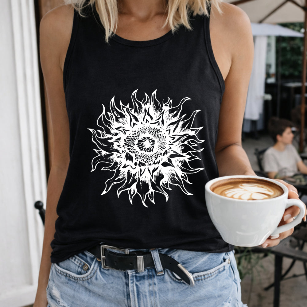 White Flame Sun Women's Tank Top