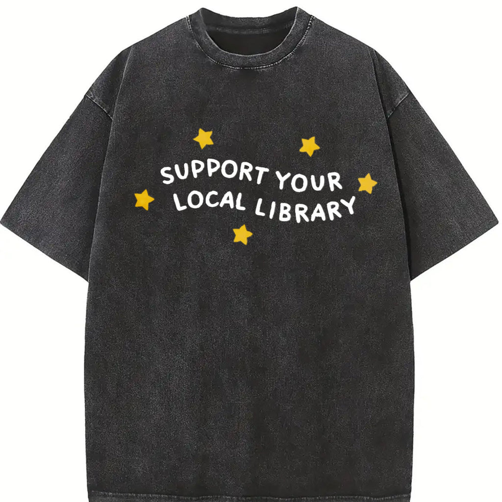 Support Your Local Library Vintage Washed T-Shirt product image 2