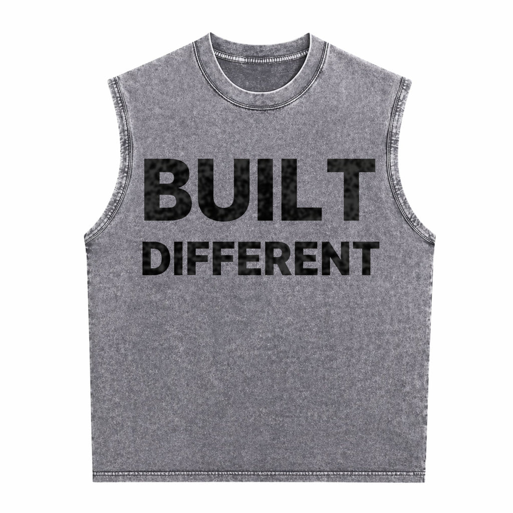 Built Different Men's Washed Tank Top