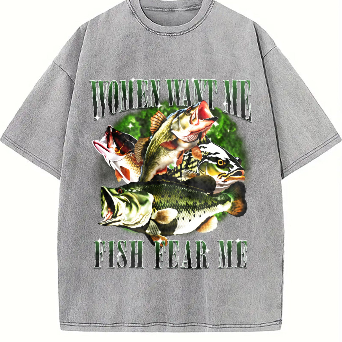 Want Me Fish Fear Me Vintage Washed T-Shirt product image 5