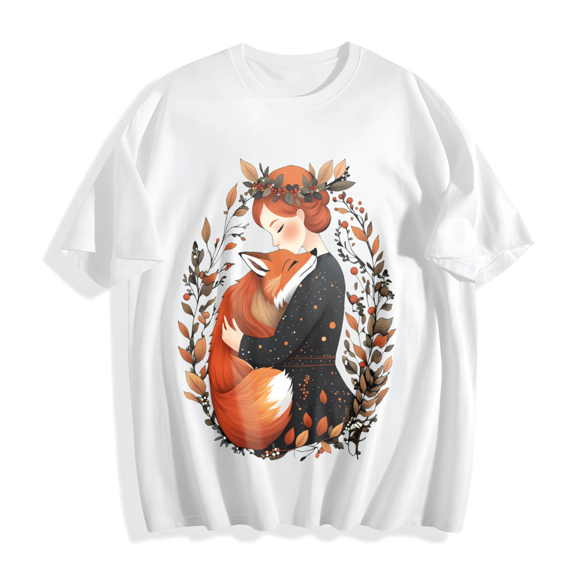 Bohemian Fox Mom Warm Hug One-piece Summer Cotton T-Shirt product image 2