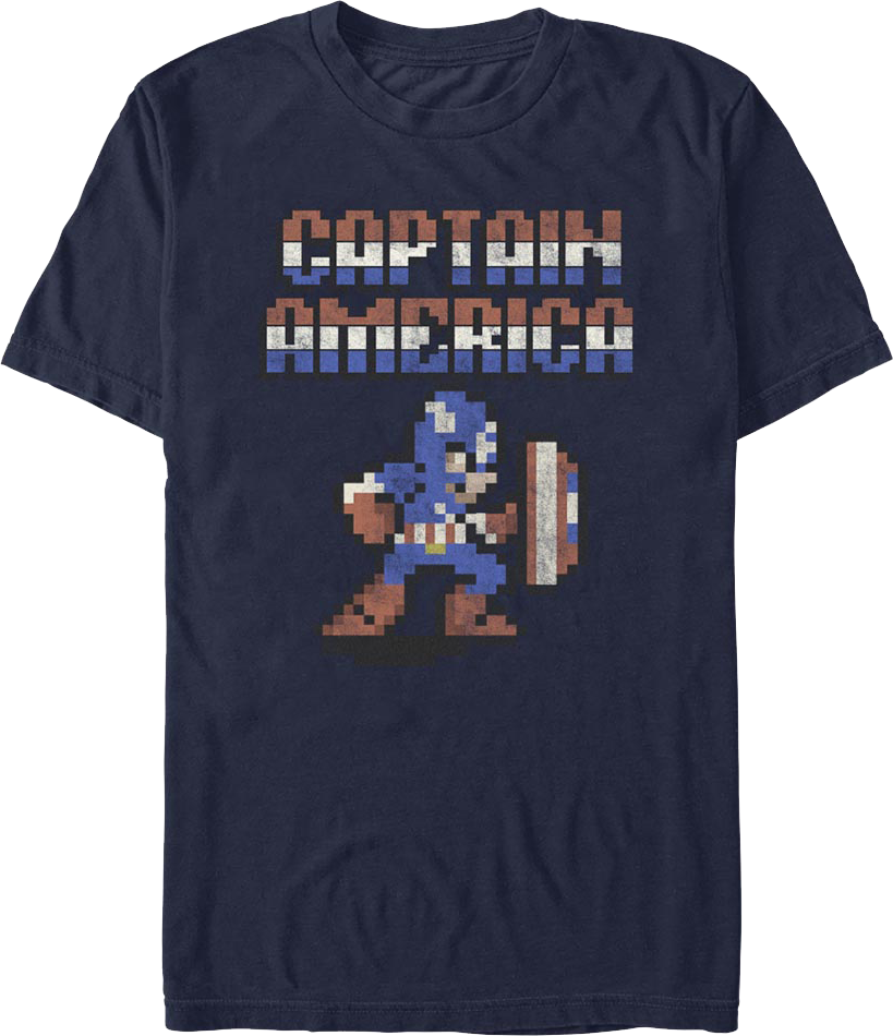 8-Bit Captain America Marvel Comics T-Shirt product image 1