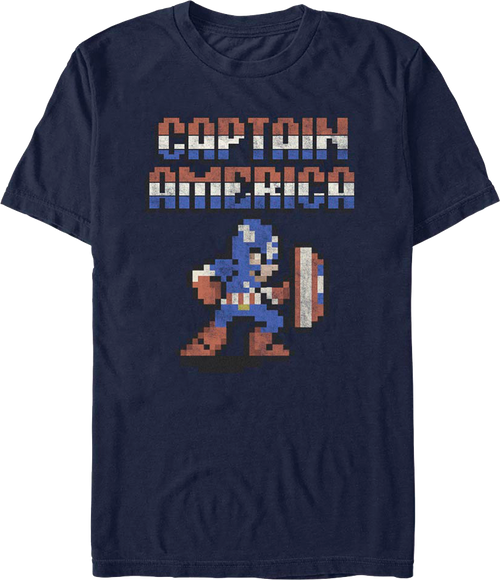 8-Bit Captain America Marvel Comics T-Shirt product image 1