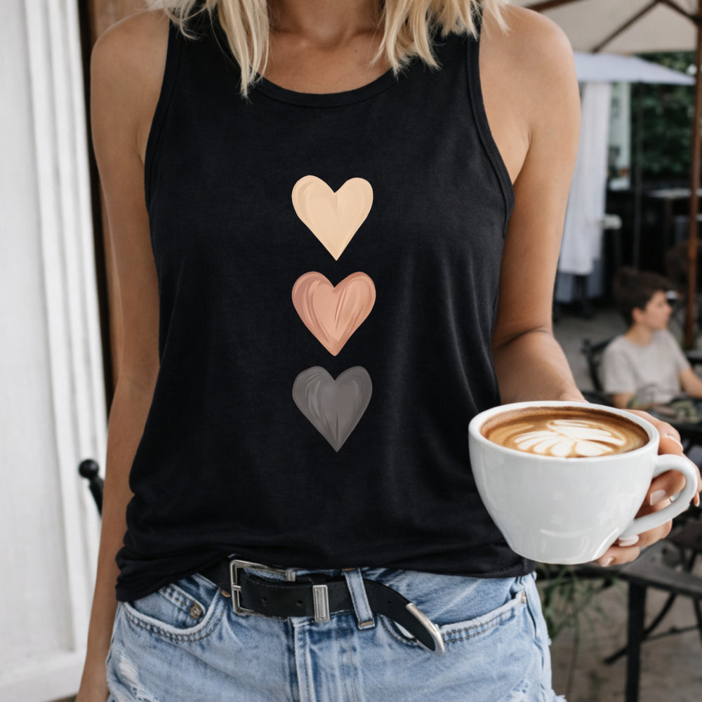 Neutral Heart Stack Women's Tank Top