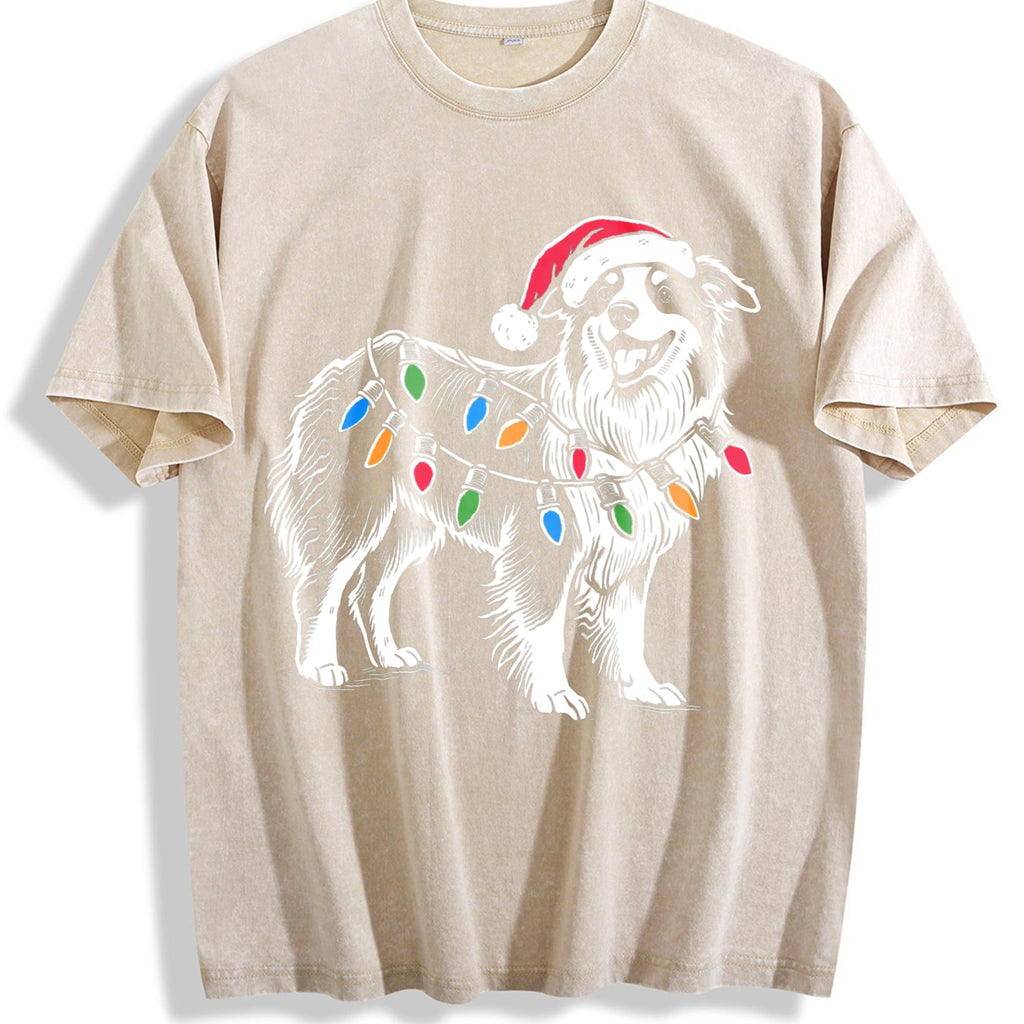 Australian Shepherd Christmas Vintage Washed T-Shirt product image 1