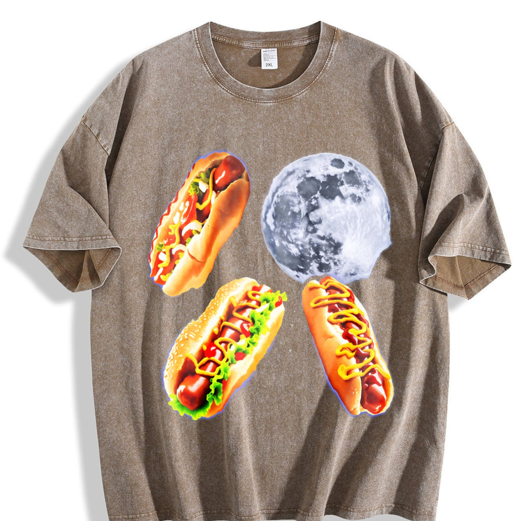 Hot Dog Moon 90s Vintage Washed T-Shirt product image 3