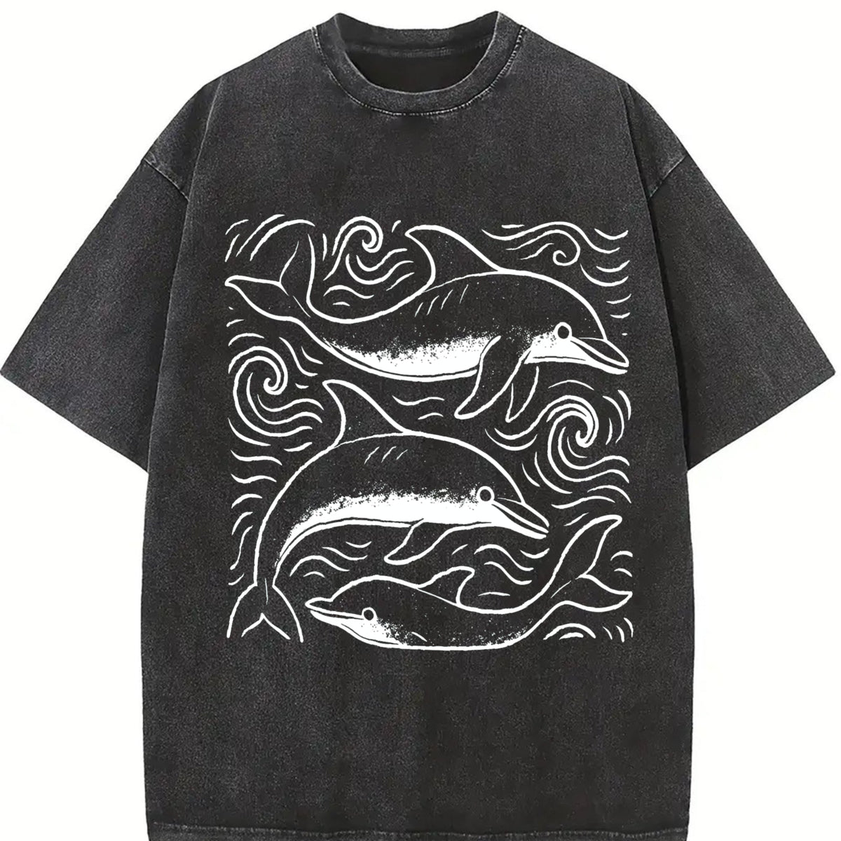 Dolphins Ocean 90s Vintage Washed T-Shirt product image 2
