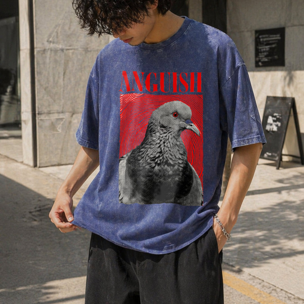 Anguish Bird Funny Vintage Washed T-Shirt product image 8