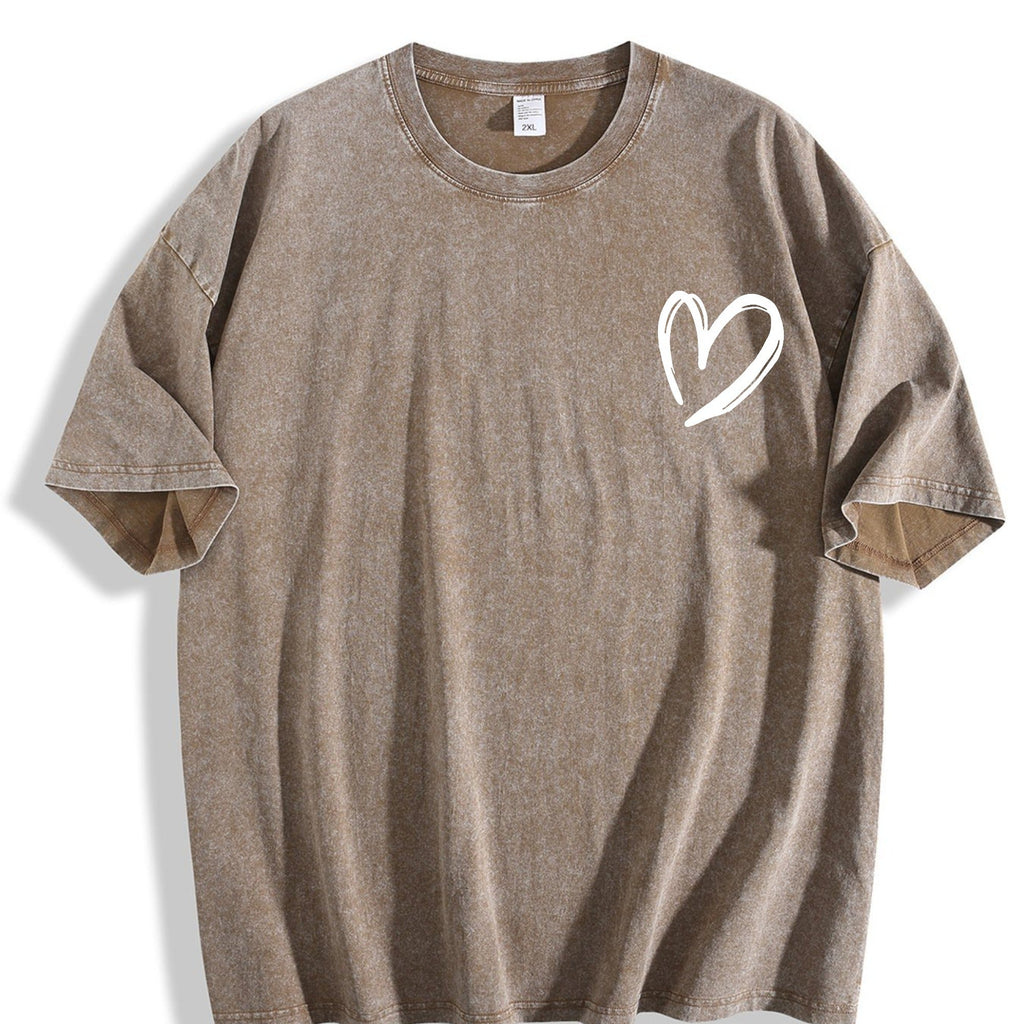 Minimal Outline Heart Vintage Washed T-Shirt product image 3