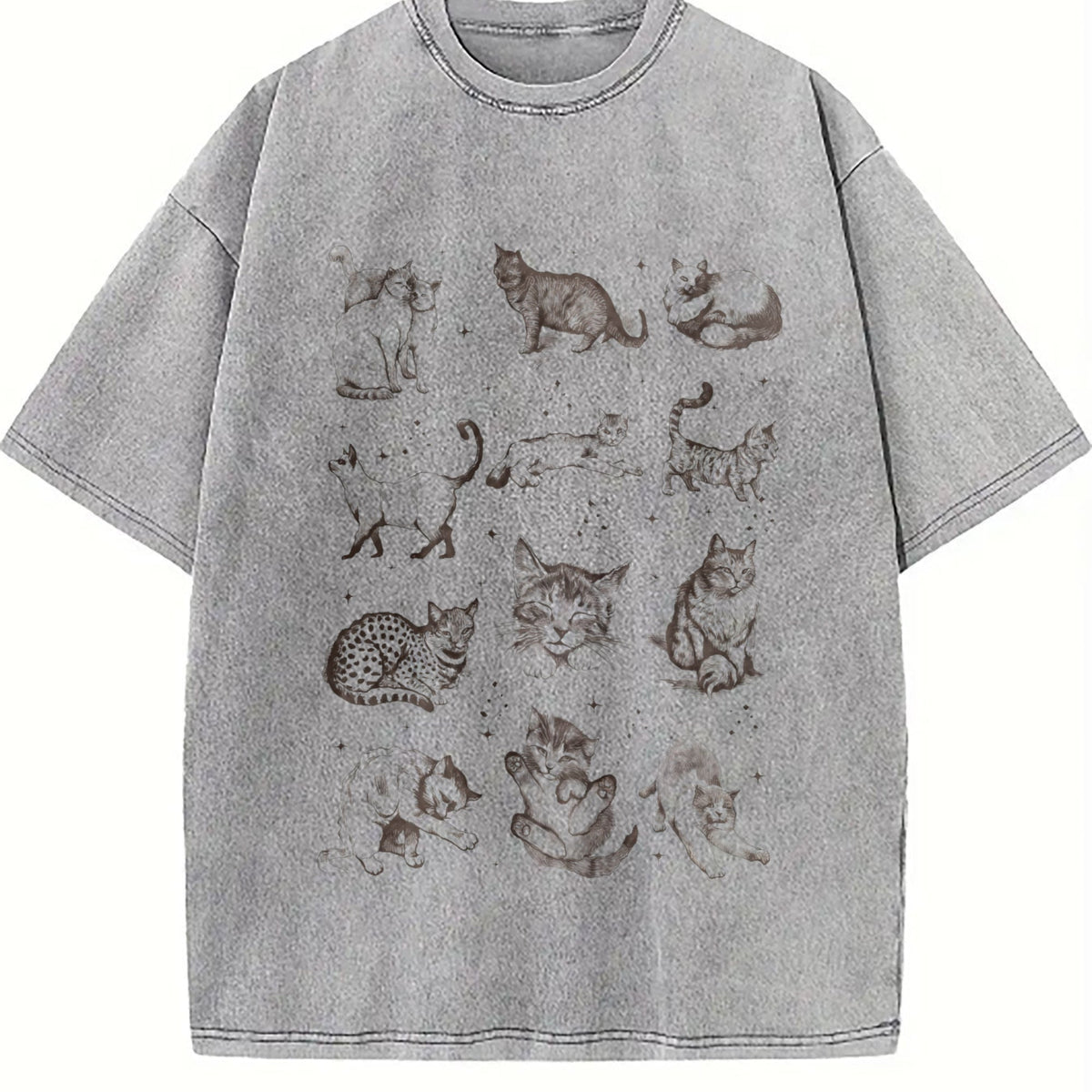 Cats 90s Tattoo Vintage Washed T-Shirt product image 5