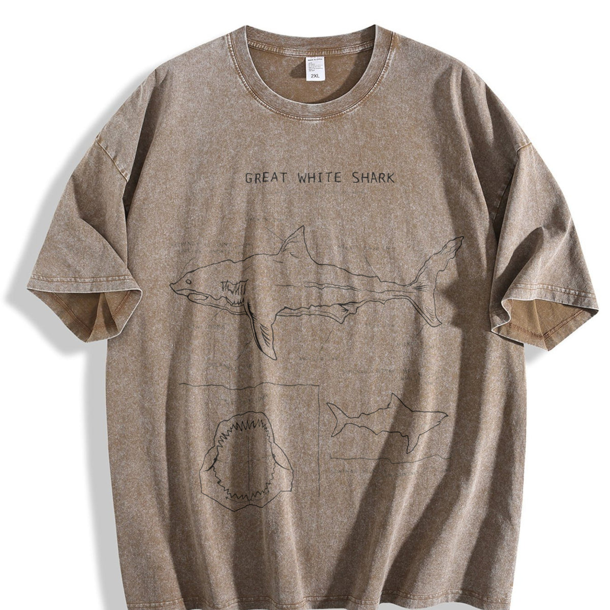 Great White Shark Vintage Washed T-Shirt product image 3