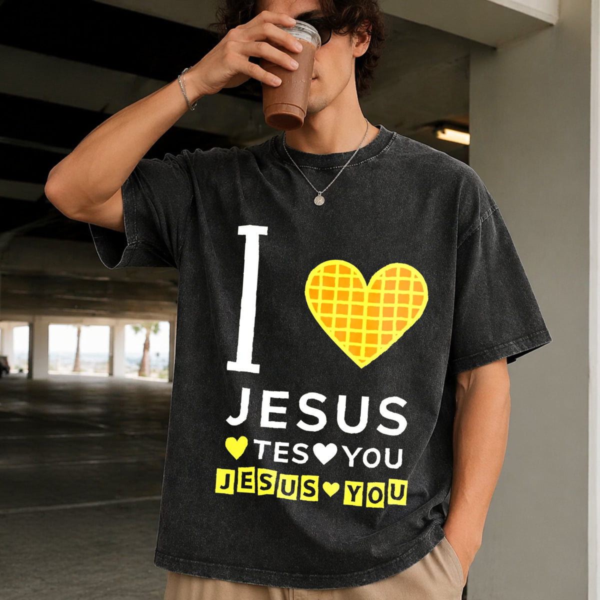 I Love Jesus You Vintage Washed T-Shirt product image 2