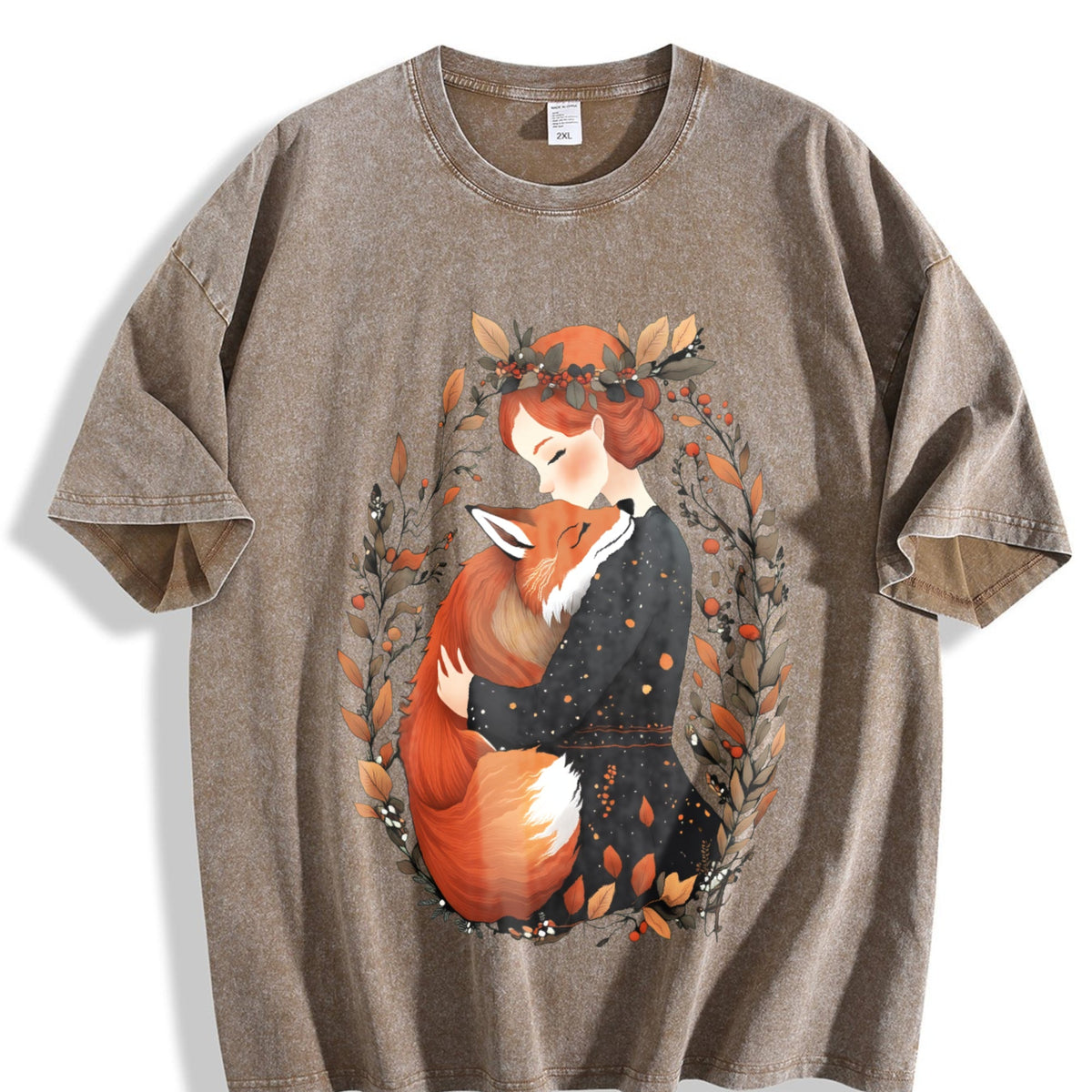 Bohemian Fox Mom Warm Hug One-piece Summer Vintage Washed product image 3