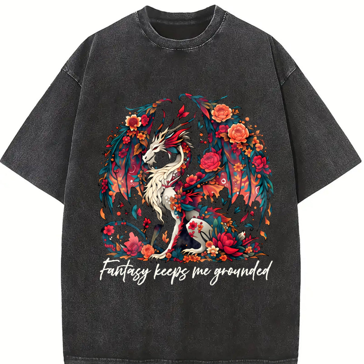 Dragon In A Bouquet Of Flowers Fantasy Keeps Me Vintage product image 2