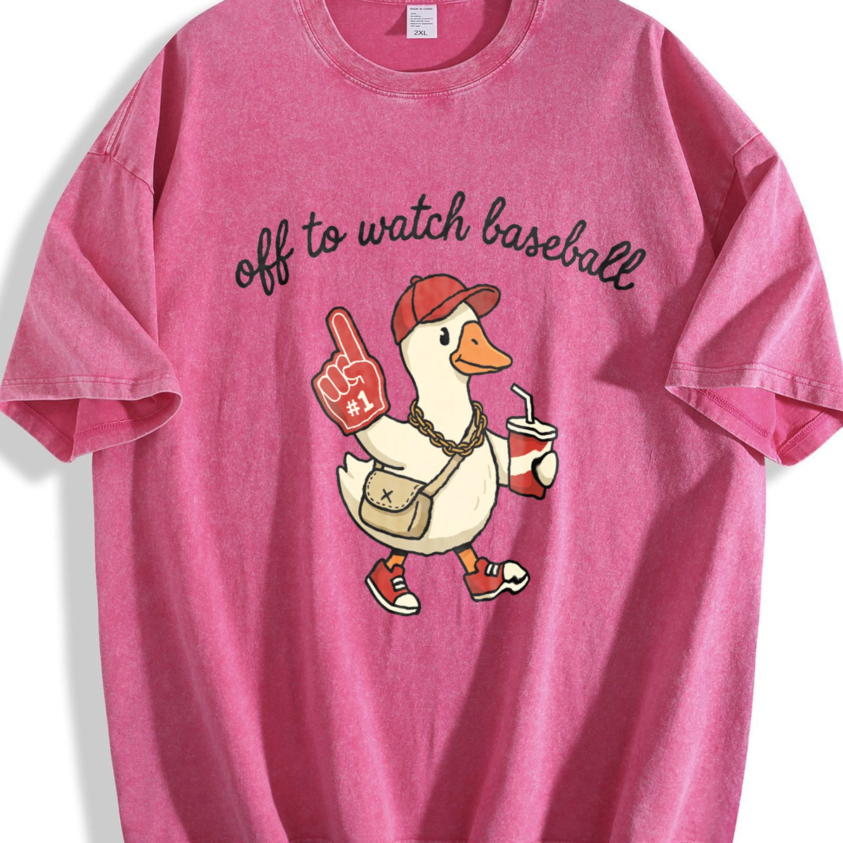 Off To Watch Baseball Goose Vintage Washed T-Shirt product image 5
