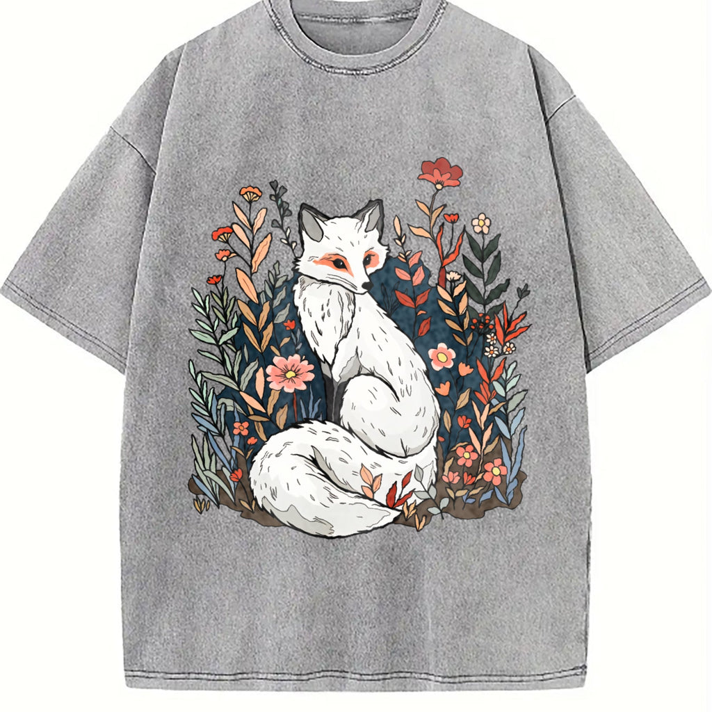 Luokeren Floral Fox - -inspired Vintage Washed T-Shirt product image 5