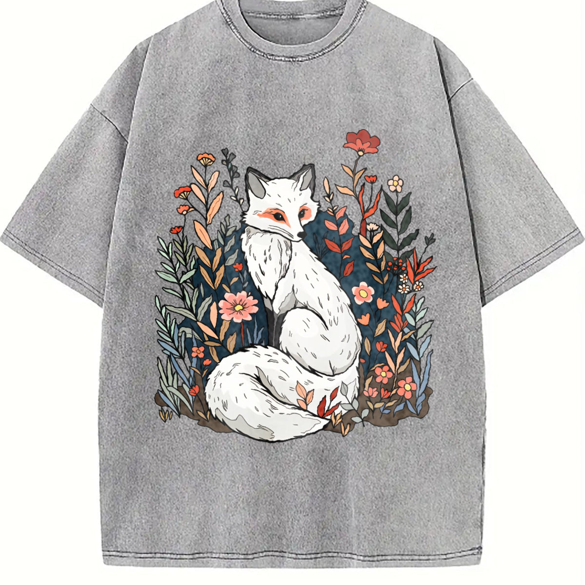 Luokeren Floral Fox - -inspired Vintage Washed T-Shirt product image 5